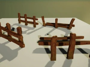 old wooden fence 3D Model
