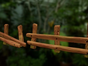 old wooden fence 3D Model