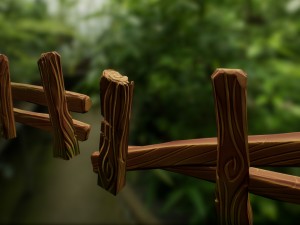old wooden fence 3D Model