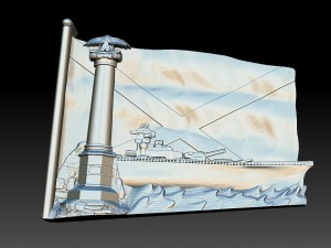 pamyatnik zaton korablyam 3D Model
