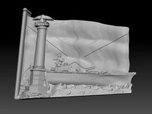 pamyatnik zaton korablyam 3D Model