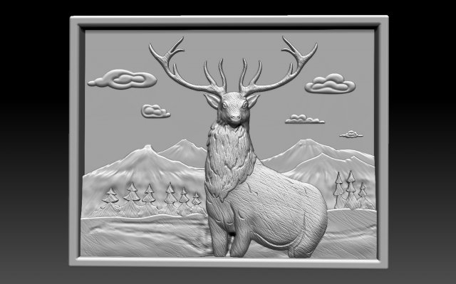 olen na polyane 3D Model .c4d .max .obj .3ds .fbx .stl .blend 