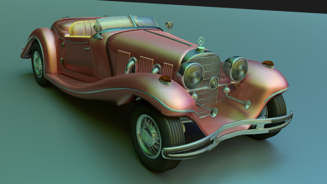 model of mercedes roadster 1936 3D 模型 .c4d .max .obj .3ds .fbx .stl .blend 