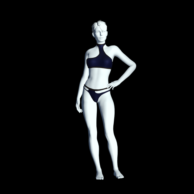 cyberpunk - asym underwear clothing 3D Model .c4d .max .obj .3ds .fbx .stl .blend 
