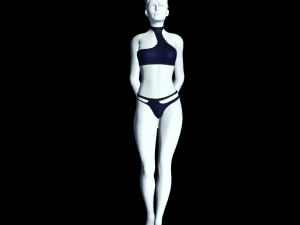 cyberpunk - asym underwear clothing 3D Model