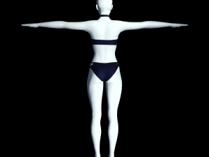 cyberpunk - asym underwear clothing 3D Model