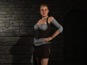 ファンタジー居酒屋の女02 - ファンタジーの衣類 3Dモデル