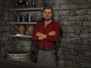 fantasy tavern innkeeper - fantasy clothing Model 3D
