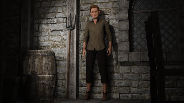 fantasy tavern stable boy - fantasy clothing Modèle 3D .c4d .max .obj .3ds .fbx .stl .blend 