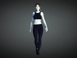 cyberpunk - set di abbigliamento sportivo activewear - blu e nero Modello 3D