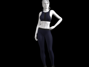 cyberpunk - sports activewear clothing set - blue and black Modelo 3D