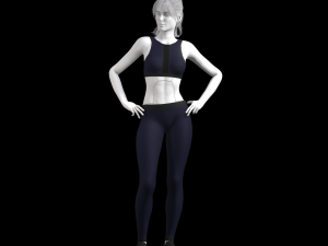 cyberpunk - sports activewear clothing set - blue and black Modelo 3D