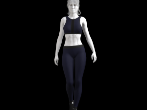 cyberpunk - sports activewear clothing set - blue and black Modelo 3D