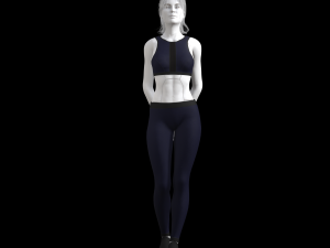 cyberpunk - sports activewear clothing set - blue and black Modelo 3D