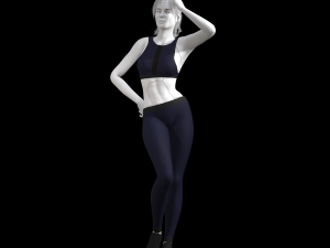 cyberpunk - sports activewear clothing set - blue and black Modelo 3D