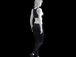 cyberpunk - sports activewear clothing set - blue and black Modelo 3D