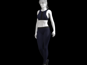 cyberpunk - sports activewear clothing set - blue and black Modelo 3D