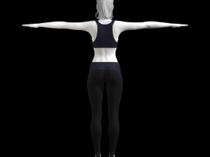 cyberpunk - sports activewear clothing set - blue and black Modelo 3D