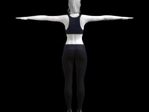 cyberpunk - sports activewear clothing set - blue and black 3D Model