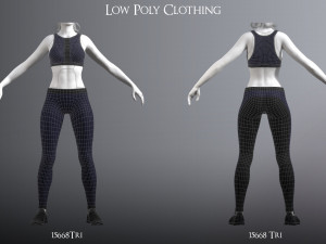 cyberpunk - sports activewear clothing set - blue and black Modelo 3D