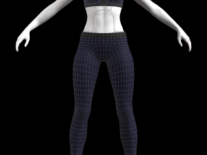 cyberpunk - sports activewear clothing set - blue and black Modelo 3D