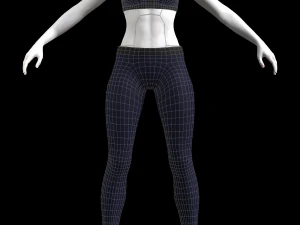 cyberpunk - sports activewear clothing set - blue and black 3D Model