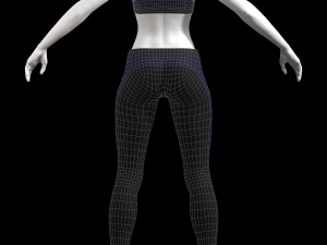 cyberpunk - sports activewear clothing set - blue and black Modelo 3D