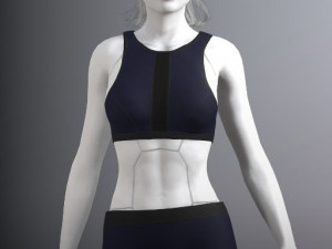 cyberpunk - sports activewear clothing set - blue and black Modelo 3D