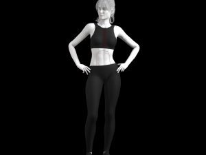 cyberpunk - sports activewear clothing set - black and red 3D Model