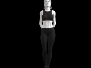 cyberpunk - sports activewear clothing set - black and red 3D Model