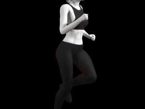 cyberpunk - sports activewear clothing set - black and red 3D Model