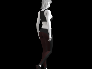 cyberpunk - sports activewear clothing set - black and red 3D Model