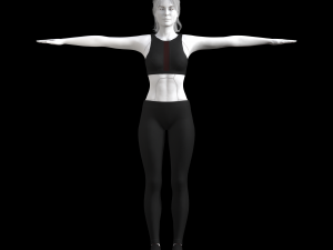 cyberpunk - sports activewear clothing set - black and red 3D Model