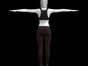 cyberpunk - sports activewear clothing set - black and red 3D Model