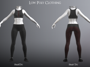 cyberpunk - sports activewear clothing set - black and red 3D Model