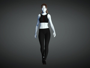 cyberpunk - sports activewear clothing set - black and red 3D Model