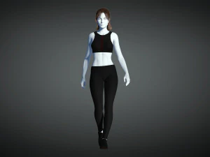 cyberpunk - conjunto de roupas esportivas - preto e vermelho Modelo 3D