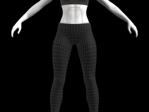 cyberpunk - sports activewear clothing set - black and red 3D Model