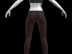 cyberpunk - sports activewear clothing set - black and red 3D Model
