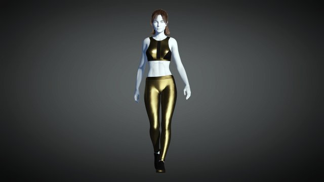cyberpunk - sports activewear clothing set - gold and black 3Dモデル .c4d .max .obj .3ds .fbx .stl .blend 