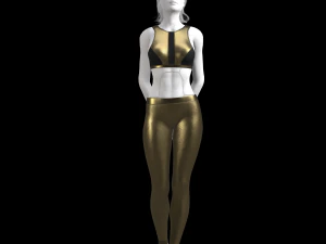 cyberpunk - sports activewear clothing set - gold and black 3D Model