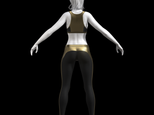 cyberpunk - sports activewear clothing set - gold and black 3Dモデル