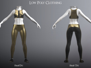 cyberpunk - sports activewear clothing set - gold and black 3Dモデル