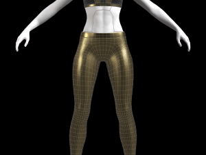 cyberpunk - sports activewear clothing set - gold and black 3Dモデル