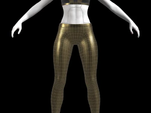 cyberpunk - sports activewear clothing set - gold and black 3D Model