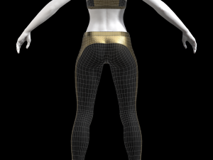 cyberpunk - sports activewear clothing set - gold and black 3Dモデル