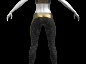 cyberpunk - sports activewear clothing set - gold and black 3D Model