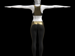cyberpunk - sports activewear clothing set - gold and black 3Dモデル