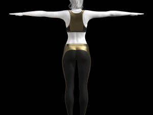cyberpunk - sports activewear clothing set - gold and black 3D Model