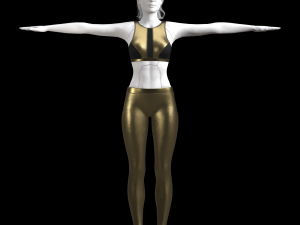 cyberpunk - sports activewear clothing set - gold and black 3Dモデル